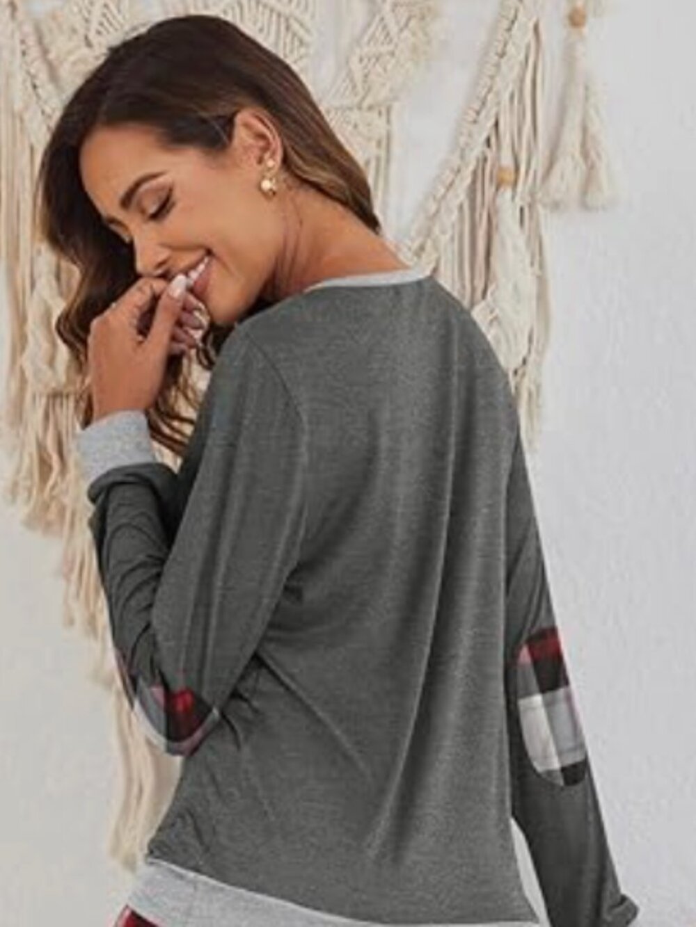 WOMEN: EKOUAER PAJAMA LONG-SLEEVE TOP